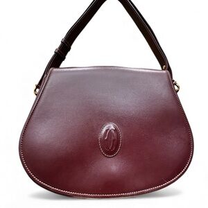 Cartier Vintage | Must de Cartier Burgundy Shoulder Bag Late 80s–90s